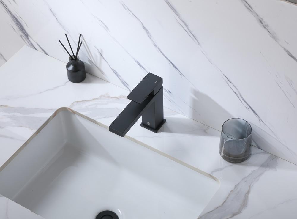 Elegant Furniture & Lighting - Jakob Single Hole Single Handle Bathroom Faucet in Matte Black - FAV-1001MBK veiw 3
