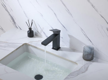 Elegant Furniture & Lighting - Jakob Single Hole Single Handle Bathroom Faucet in Matte Black - FAV-1001MBK veiw 4