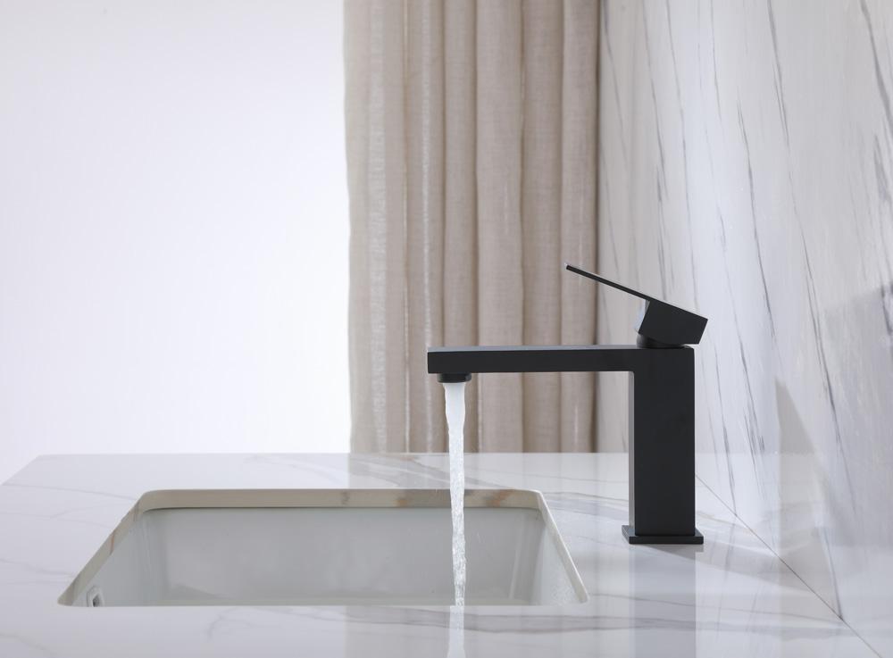 Elegant Furniture & Lighting - Jakob Single Hole Single Handle Bathroom Faucet in Matte Black - FAV-1001MBK veiw 5