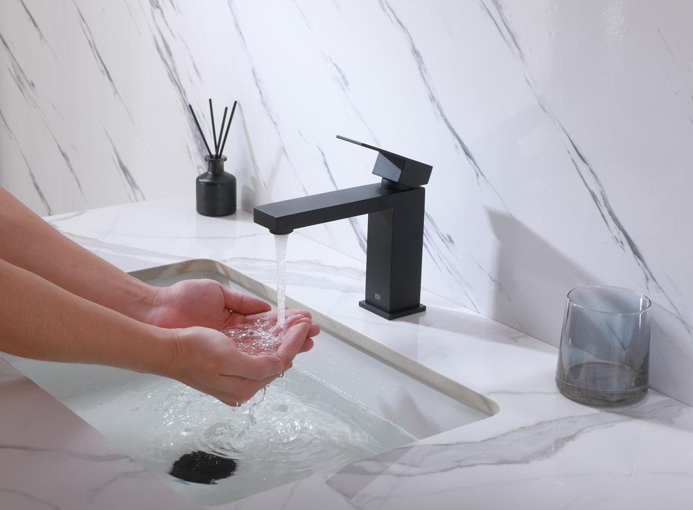 Elegant Furniture & Lighting - Jakob Single Hole Single Handle Bathroom Faucet in Matte Black - FAV-1001MBK veiw 6