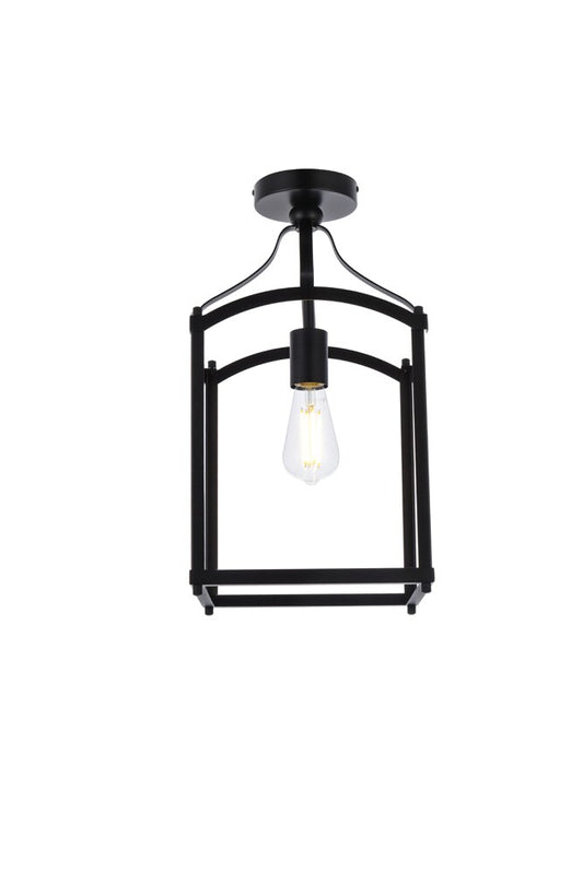 Elegant Furniture & Lighting - Janet 1 light flush mount in black - LD7069F10BK veiw 1
