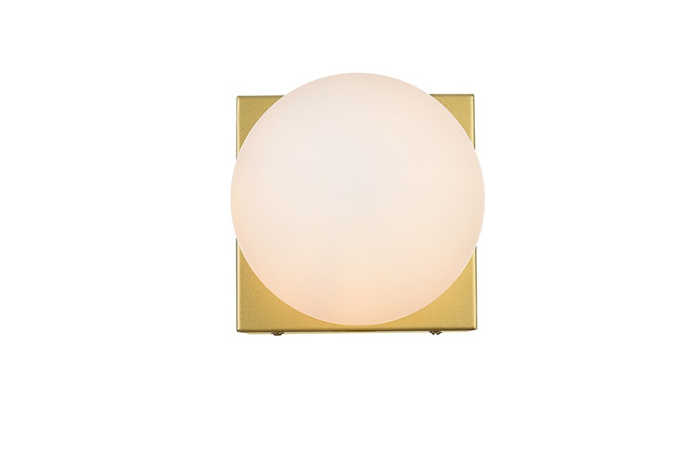 Elegant Furniture & Lighting - Jaylin 1 light Brass and frosted white Bath Sconce - LD7303W6BRA veiw 1