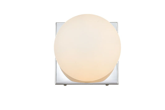Elegant Furniture & Lighting - Jaylin 1 light Chrome and frosted white Bath Sconce - LD7303W6CH veiw 1