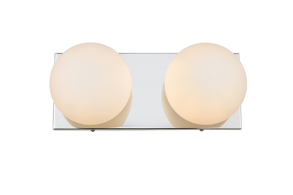 Elegant Furniture & Lighting - Jaylin 2 light Chrome and frosted white Bath Sconce - LD7303W14CH veiw 1