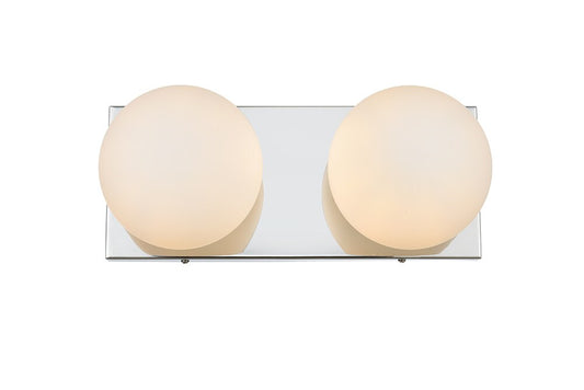 Elegant Furniture & Lighting - Jaylin 2 light Chrome and frosted white Bath Sconce - LD7303W14CH veiw 1