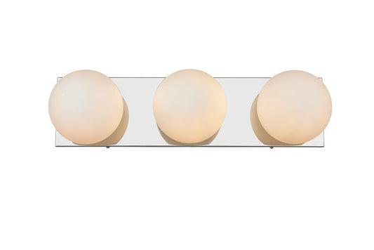 Elegant Furniture & Lighting - Jaylin 3 light Chrome and frosted white Bath Sconce - LD7303W22CH veiw 1