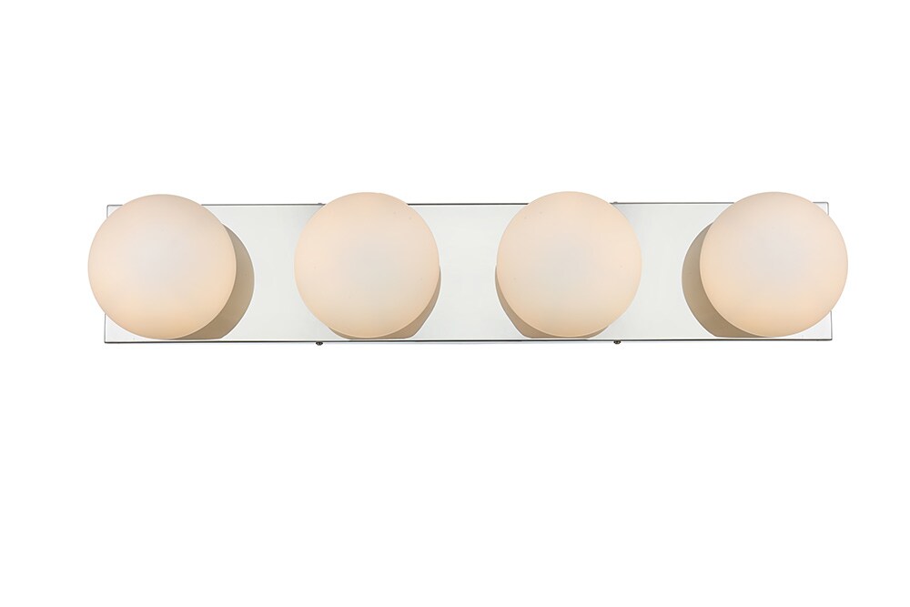 Elegant Furniture & Lighting - Jaylin 4 light Chrome and frosted white Bath Sconce - LD7303W31CH veiw 1