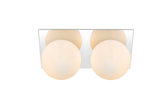 Elegant Furniture & Lighting - Jillian 2 light Chrome and frosted white Bath Sconce - LD7304W14CH veiw 1