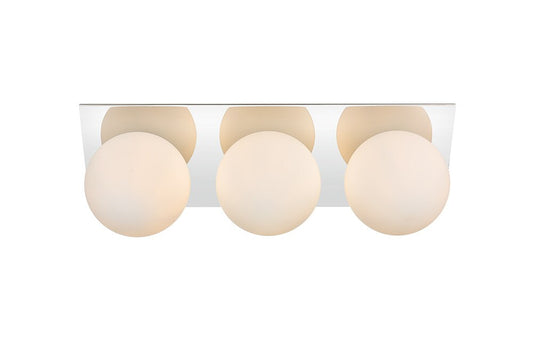 Elegant Furniture & Lighting - Jillian 3 light Chrome and frosted white Bath Sconce - LD7304W22CH veiw 1