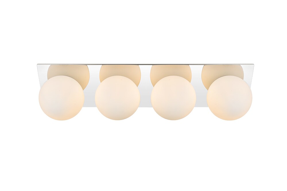 Elegant Furniture & Lighting - Jillian 4 light Chrome and frosted white Bath Sconce - LD7304W29CH veiw 1