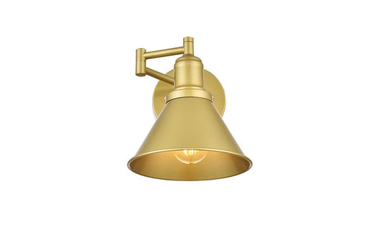 Elegant Furniture & Lighting - Judson 1 light Brass swing arm wall sconce - LD7326W7BRA veiw 1