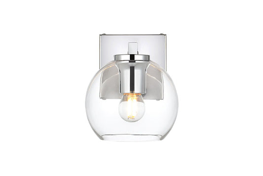 Elegant Furniture & Lighting - Juelz 1 light Chrome and Clear Bath Sconce - LD7311W6CH veiw 1