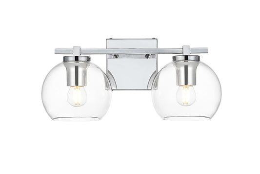Elegant Furniture & Lighting - Juelz 2 light Chrome and Clear Bath Sconce - LD7311W15CH veiw 1