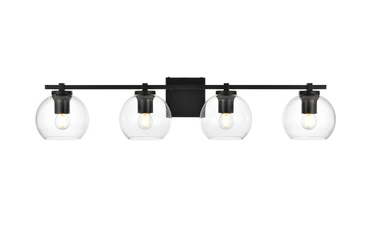 Elegant Furniture & Lighting - Juelz 4 light Black and Clear Bath Sconce - LD7311W34BLK veiw 1