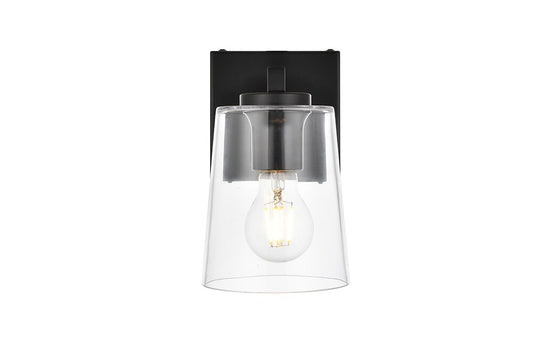 Elegant Furniture & Lighting - Kacey 1 light Black and Clear Bath Sconce - LD7310W5BLK veiw 1