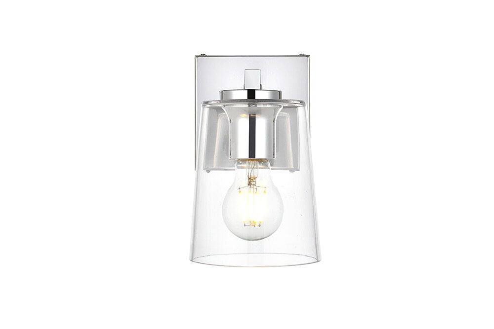 Elegant Furniture & Lighting - Kacey 1 light Chrome and Clear Bath Sconce - LD7310W5CH veiw 1