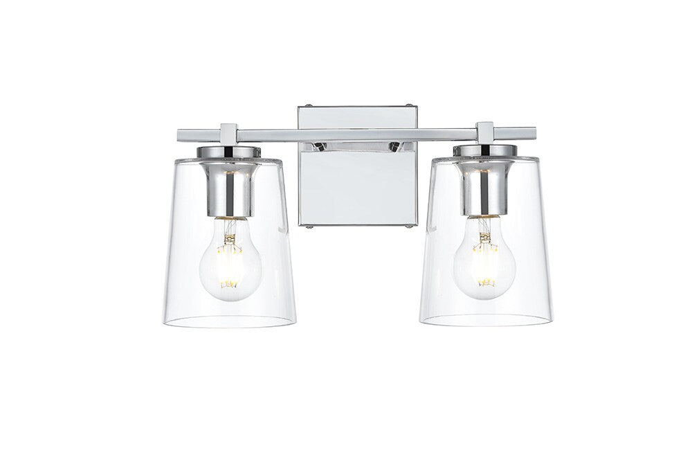 Elegant Furniture & Lighting - Kacey 2 light Chrome and Clear Bath Sconce - LD7310W14CH veiw 1