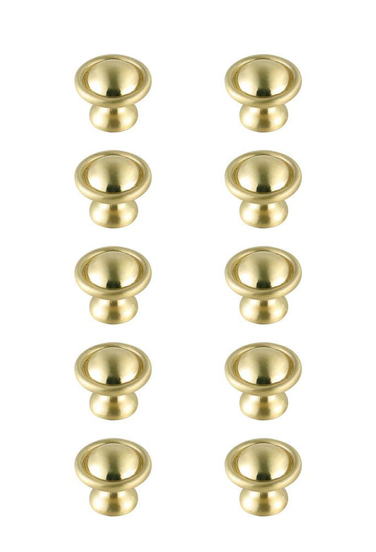 Elegant Furniture & Lighting - Kadea 1.2in Diameter Brushed Gold Mushroom Knob Multipack (Set of 10) - KB2008-GD-10PK veiw 1