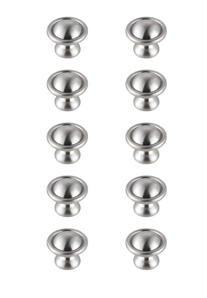 Elegant Furniture & Lighting - Kadea 1.2in Diameter Brushed Nickel Mushroom Knob Multipack (Set of 10) - KB2008-NK-10PK veiw 1