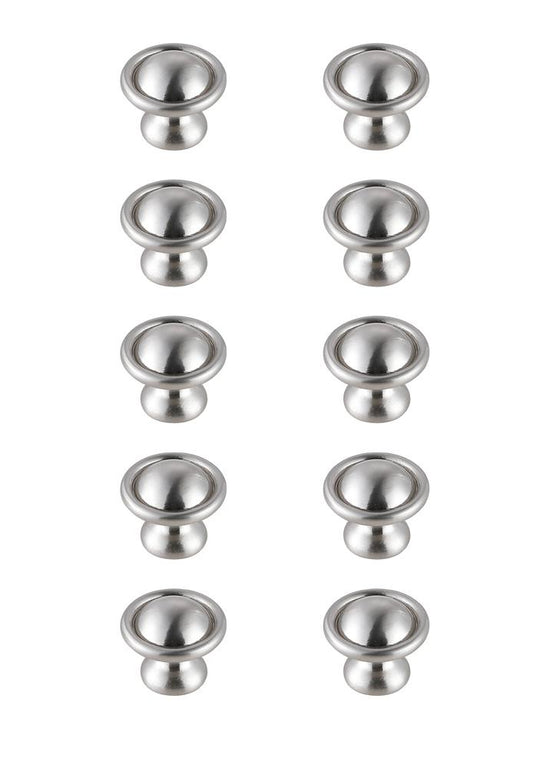 Elegant Furniture & Lighting - Kadea 1.2in Diameter Brushed Nickel Mushroom Knob Multipack (Set of 10) - KB2008-NK-10PK veiw 1