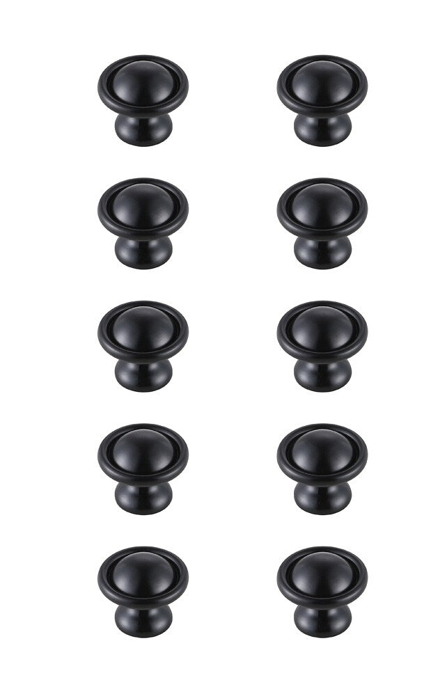 Elegant Furniture & Lighting - Kadea 1.2in Diameter Matte Black Mushroom Knob Multipack (Set of 10) - KB2008-MB-10PK veiw 1