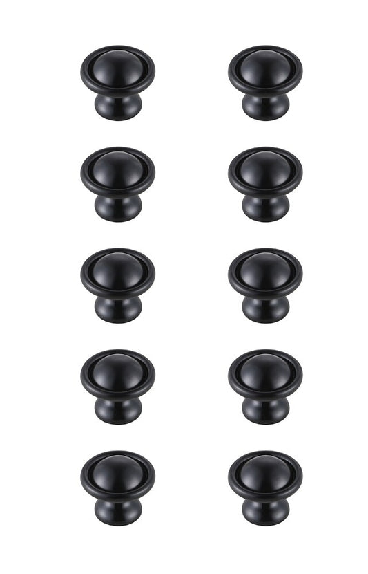 Elegant Furniture & Lighting - Kadea 1.2in Diameter Matte Black Mushroom Knob Multipack (Set of 10) - KB2008-MB-10PK veiw 1