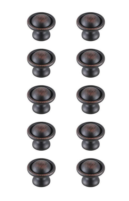 Elegant Furniture & Lighting - Kadea 1.2in Diameter Oil-rubbed Bronze Mushroom Knob Multipack (Set of 10) - KB2008-ORB-10PK veiw 1