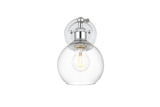 Elegant Furniture & Lighting - Kai 1 light Chrome and Clear Bath Sconce - LD7325W6CH veiw 1