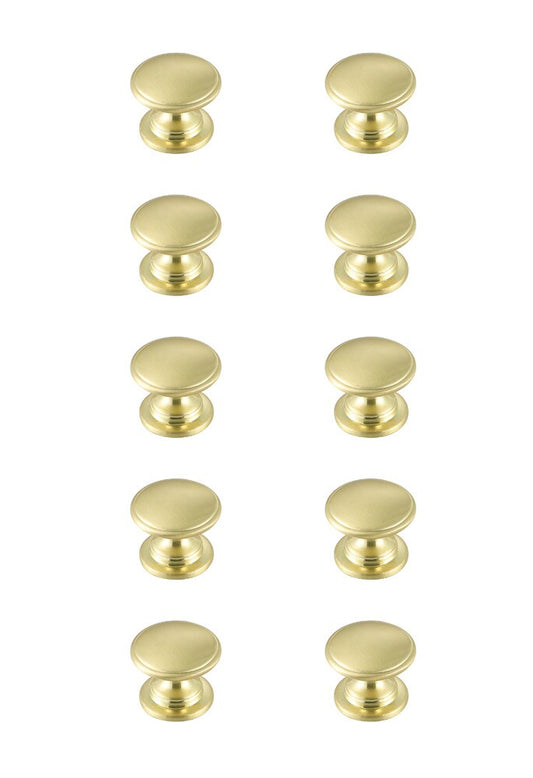 Elegant Furniture & Lighting - Kaid 1.2in Diameter Brushed Gold Mushroom Knob Multipack (Set of 10) - KB2004-GD-10PK veiw 1