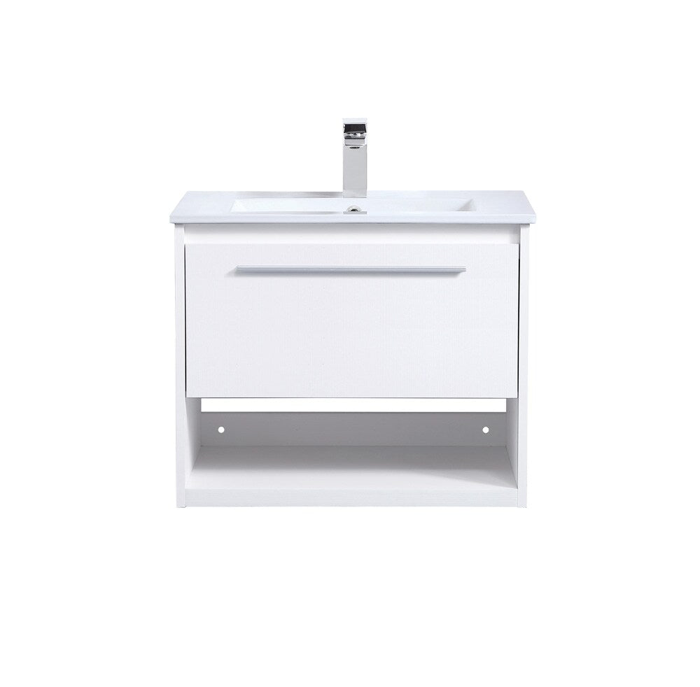 Elegant Furniture & Lighting - Kasper 24 inch Single Bathroom Floating Vanity in White - VF43024WH veiw 1