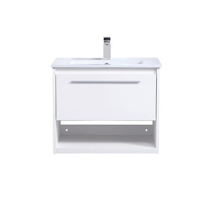 Elegant Furniture & Lighting - Kasper 24 inch Single Bathroom Floating Vanity in White - VF43024WH veiw 1