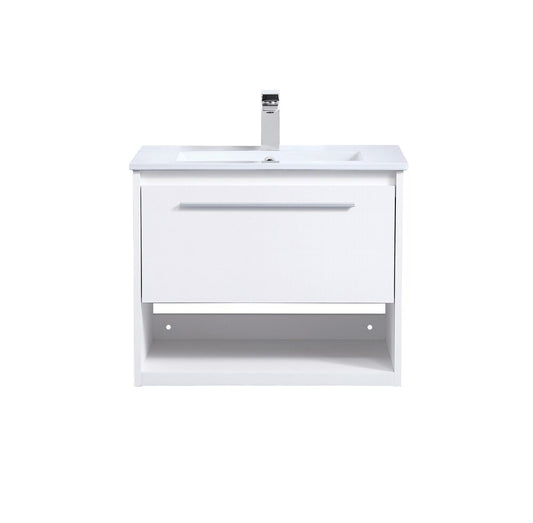 Elegant Furniture & Lighting - Kasper 24 inch Single Bathroom Floating Vanity in White - VF43024WH veiw 1