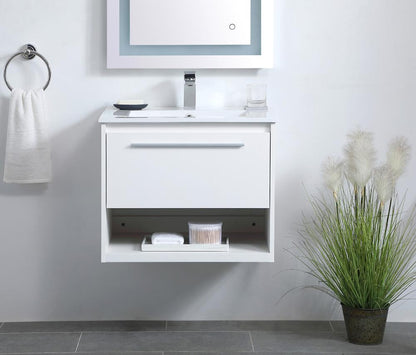 Elegant Furniture & Lighting - Kasper 24 inch Single Bathroom Floating Vanity in White - VF43024WH veiw 2