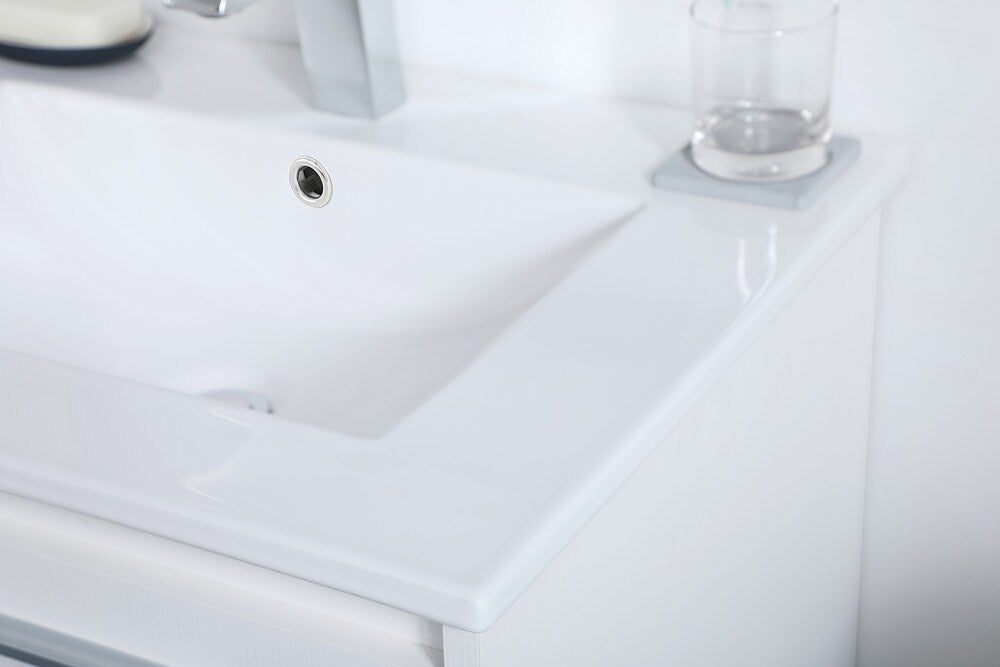 Elegant Furniture & Lighting - Kasper 24 inch Single Bathroom Floating Vanity in White - VF43024WH veiw 5