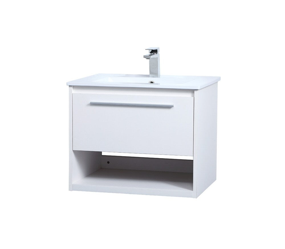 Elegant Furniture & Lighting - Kasper 24 inch Single Bathroom Floating Vanity in White - VF43024WH veiw 7