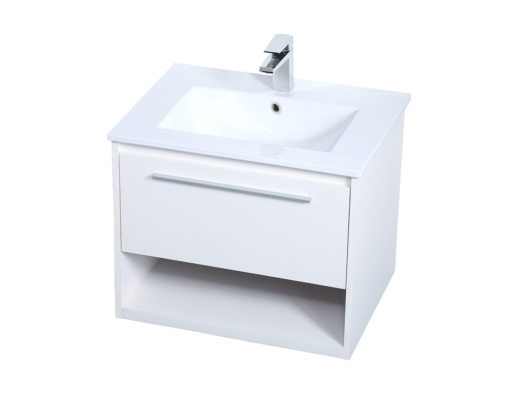 Elegant Furniture & Lighting - Kasper 24 inch Single Bathroom Floating Vanity in White - VF43024WH veiw 8