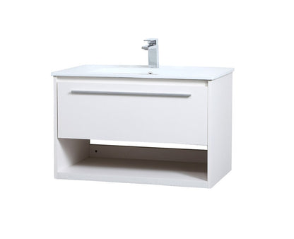 Elegant Furniture & Lighting - Kasper 30 inch Single Bathroom Floating Vanity in White - VF43030WH veiw 7