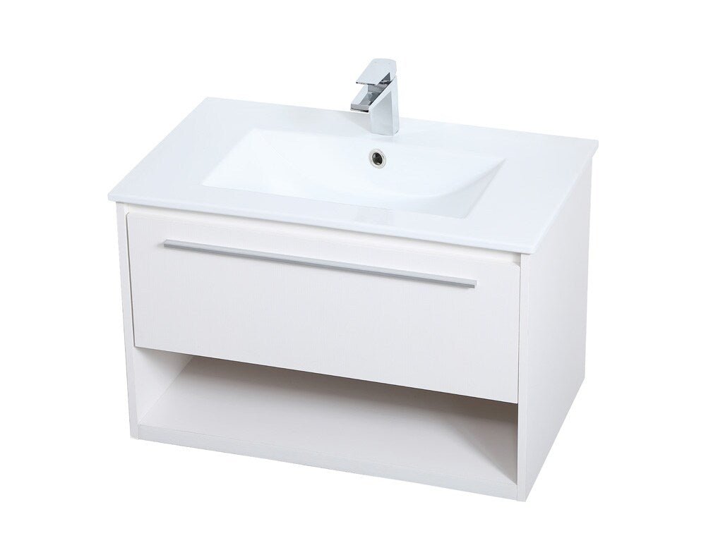 Elegant Furniture & Lighting - Kasper 30 inch Single Bathroom Floating Vanity in White - VF43030WH veiw 8