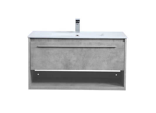 Elegant Furniture & Lighting - Kasper 36 inch Single Bathroom Floating Vanity in Concrete Grey - VF43036CG veiw 1