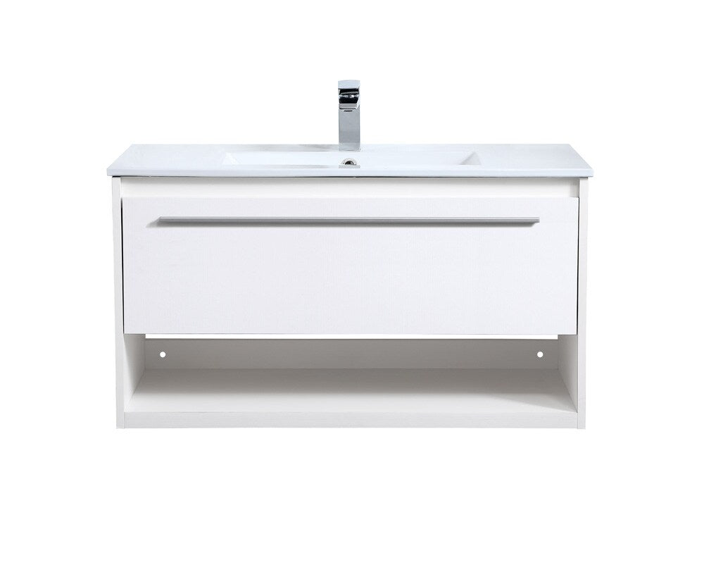 Elegant Furniture & Lighting - Kasper 36 inch Single Bathroom Floating Vanity in White - VF43036WH veiw 1