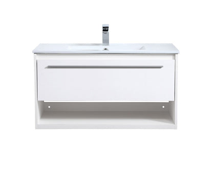 Elegant Furniture & Lighting - Kasper 36 inch Single Bathroom Floating Vanity in White - VF43036WH veiw 1