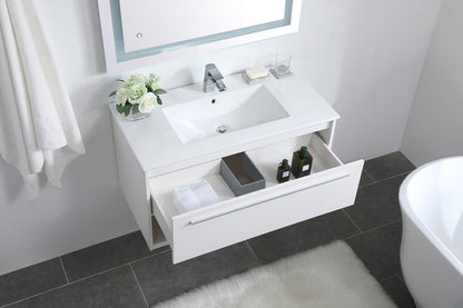 Elegant Furniture & Lighting - Kasper 36 inch Single Bathroom Floating Vanity in White - VF43036WH veiw 4