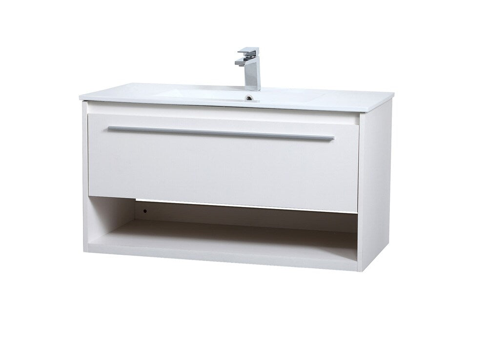 Elegant Furniture & Lighting - Kasper 36 inch Single Bathroom Floating Vanity in White - VF43036WH veiw 7