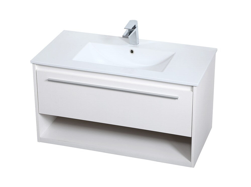 Elegant Furniture & Lighting - Kasper 36 inch Single Bathroom Floating Vanity in White - VF43036WH veiw 8
