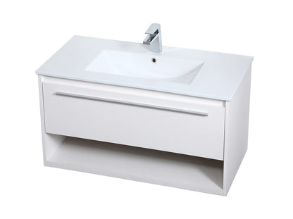 Elegant Furniture & Lighting - Kasper 36 inch Single Bathroom Floating Vanity in White - VF43036WH veiw 8