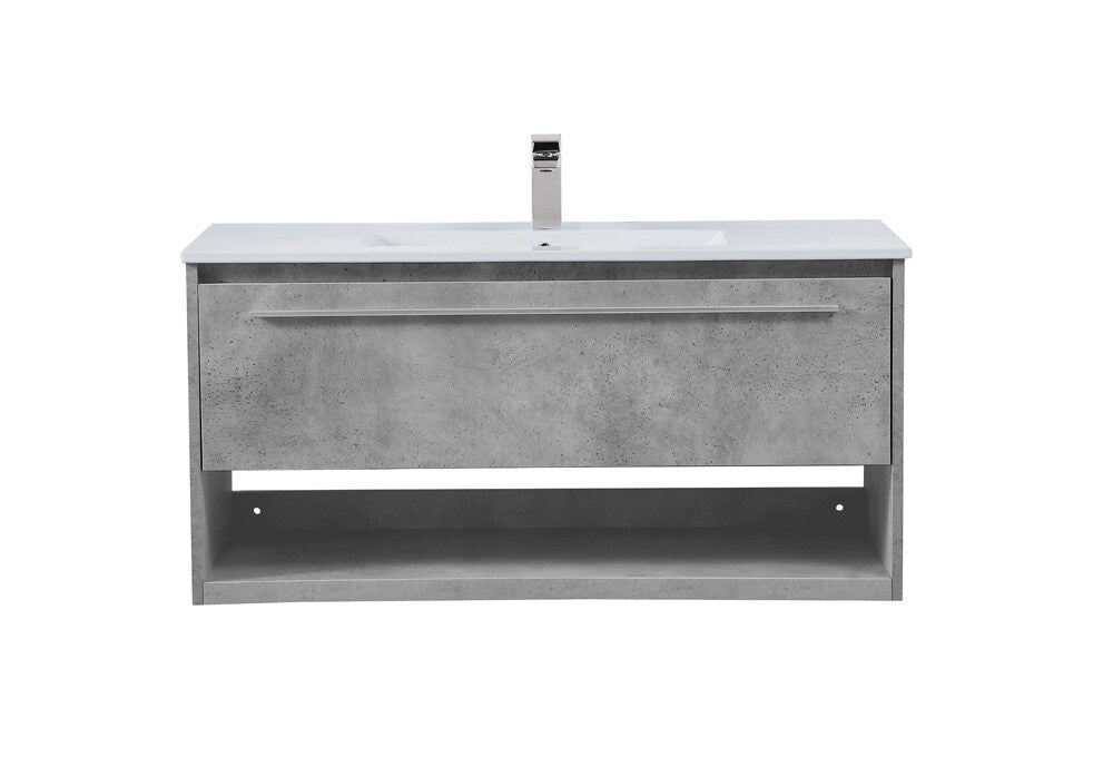 Elegant Furniture & Lighting - Kasper 40 inch Single Bathroom Floating Vanity in Concrete Grey - VF43040CG veiw 1
