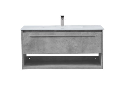 Elegant Furniture & Lighting - Kasper 40 inch Single Bathroom Floating Vanity in Concrete Grey - VF43040CG veiw 1