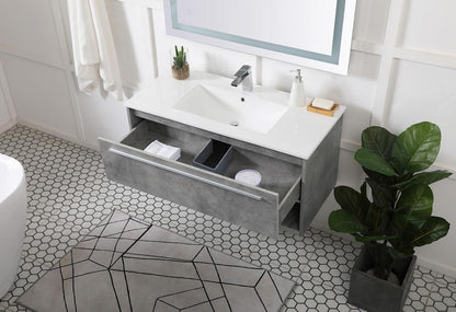 Elegant Furniture & Lighting - Kasper 40 inch Single Bathroom Floating Vanity in Concrete Grey - VF43040CG veiw 4