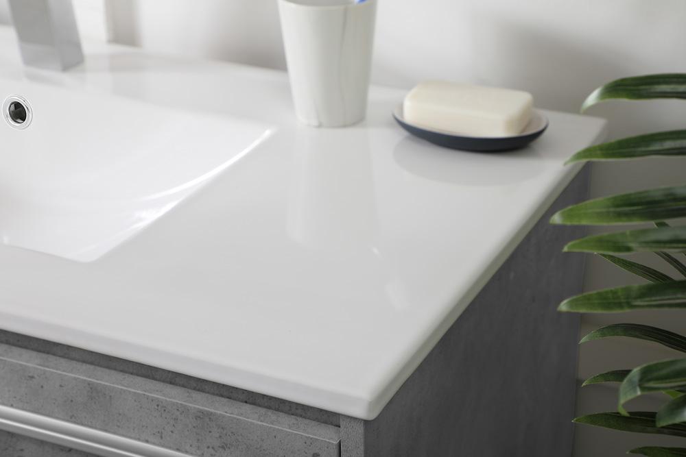 Elegant Furniture & Lighting - Kasper 40 inch Single Bathroom Floating Vanity in Concrete Grey - VF43040CG veiw 5