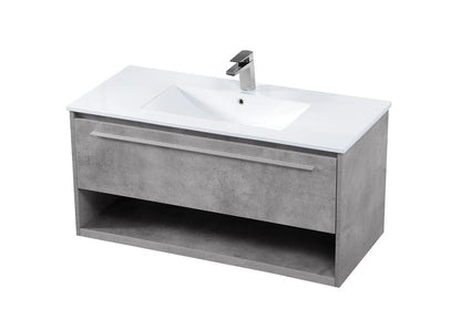 Elegant Furniture & Lighting - Kasper 40 inch Single Bathroom Floating Vanity in Concrete Grey - VF43040CG veiw 8